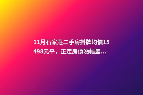 11月石家莊二手房掛牌均價15498元/平，正定房價漲幅最大！